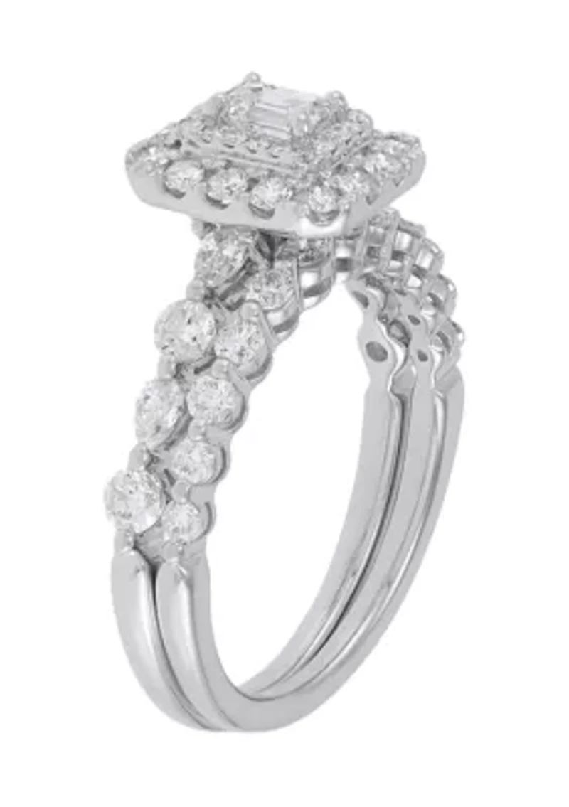 1.5 ct. t.w. Diamond Bridal Ring Set in 14K White Gold