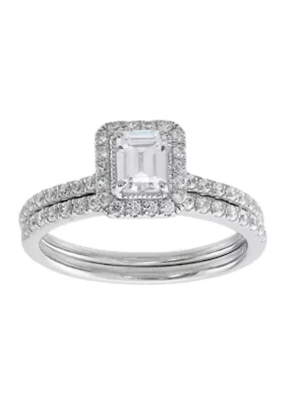 1 ct. t.w. Lab Grown Diamond Bridal Set Ring in 10K White Gold