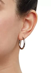 Tube Hoop Earrings in 14K White Gold