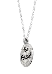 Drop Circle Pendant Necklace with 20" Chain in Sterling Silver