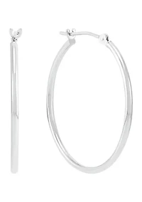 Tube Hoop Earrings in 14K White Gold