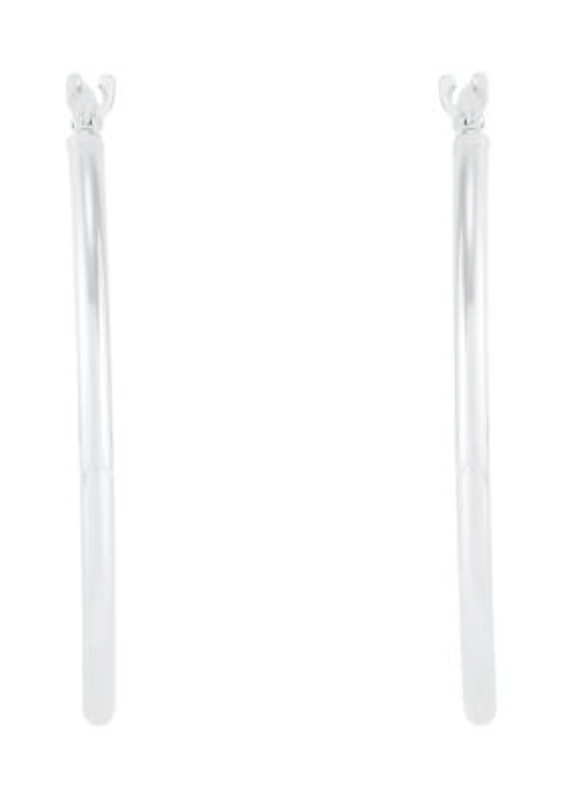 Tube Hoop Earrings in 14K White Gold