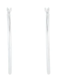 Tube Hoop Earrings in 14K White Gold