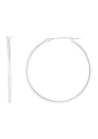 Tube Hoop Earrings in 14K White Gold