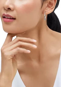 Tube Hoop Earrings in 14K White Gold