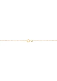 Thin Cross Pendant with 18" Rope Chain in 10K Yellow Gold