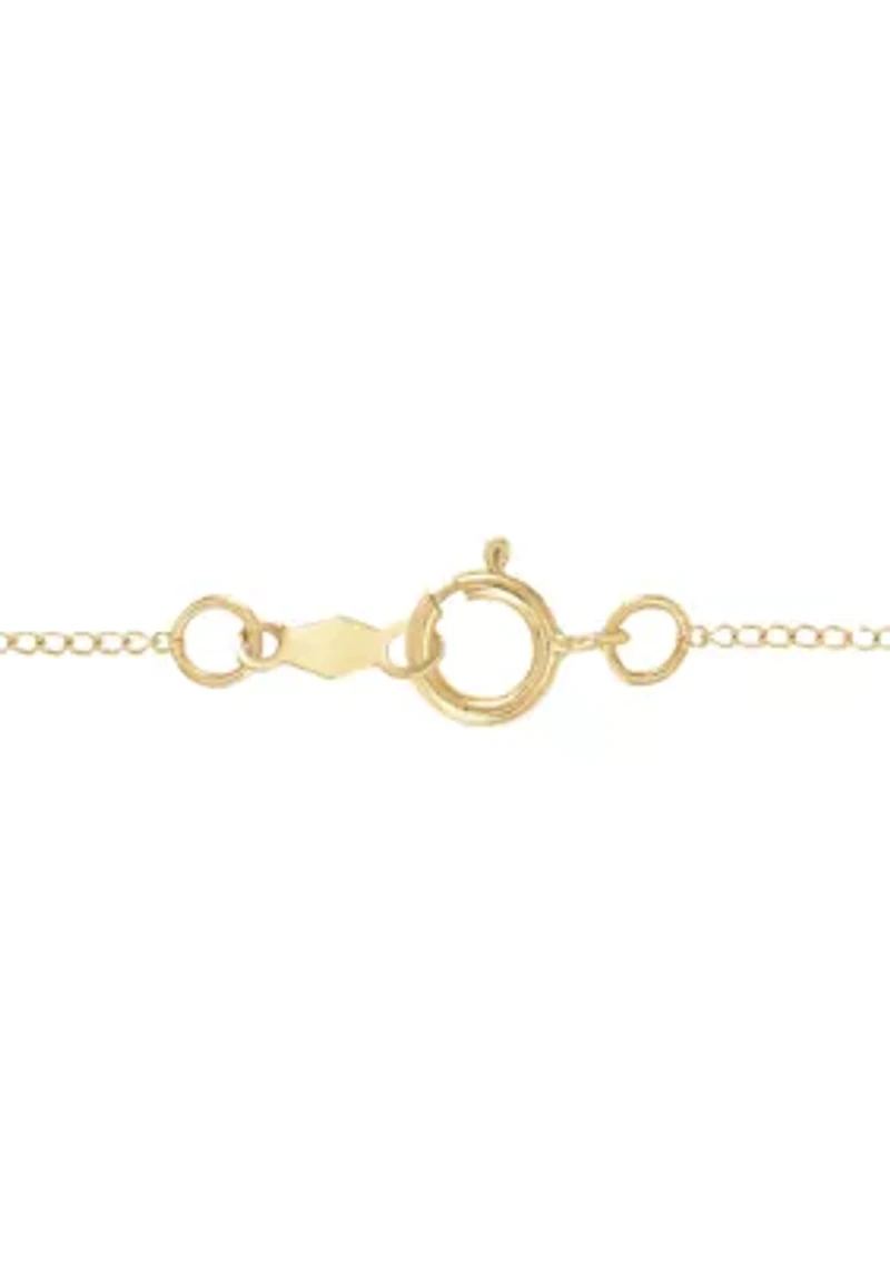 Heart Design Locket with 13" Curb Chain in 14K Yellow Gold