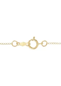 Heart Design Locket with 13" Curb Chain in 14K Yellow Gold