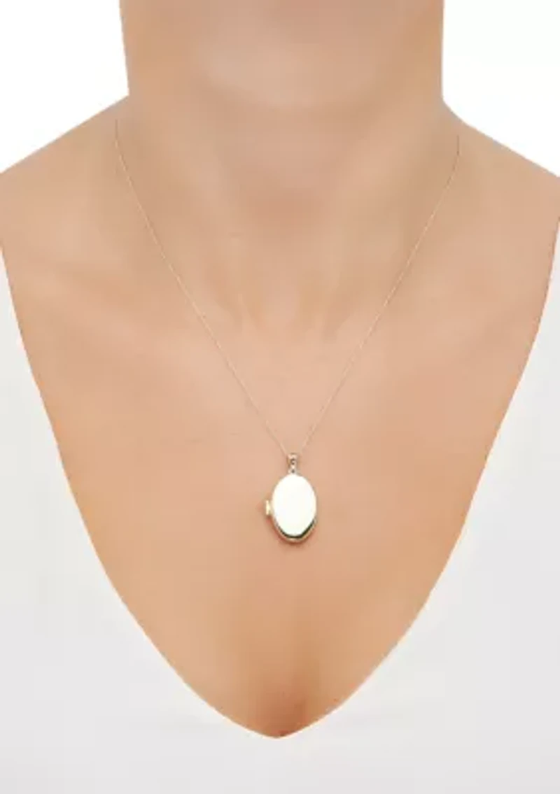 Oval Locket with 18" Rope Chain in 10K Yellow Gold