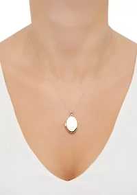 Oval Locket with 18" Rope Chain in 10K Yellow Gold