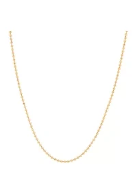 Beaded Chain Necklace in Gold Over Sterling Silver