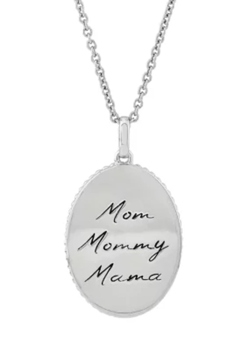 Mother of Pearl Pendant Necklace with 18" Cable Chain in Sterling Silver and 10K Yellow Gold