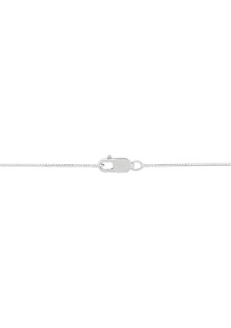 Diamond and Pearl Pendant with 18" Box Chain in 14K White Gold