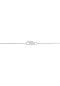 Diamond and Pearl Pendant with 18" Box Chain in 14K White Gold