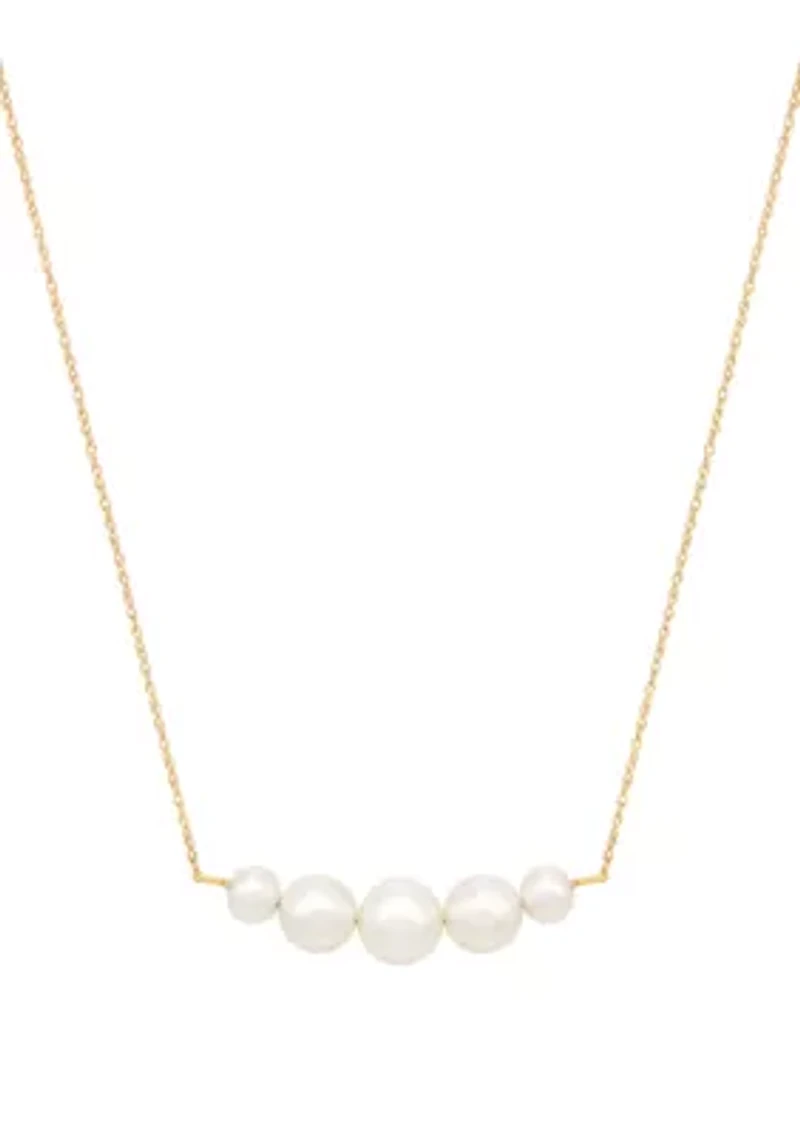 Freshwater Pearl Necklace In 10k Yellow Gold