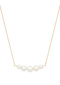 Freshwater Pearl Necklace In 10k Yellow Gold