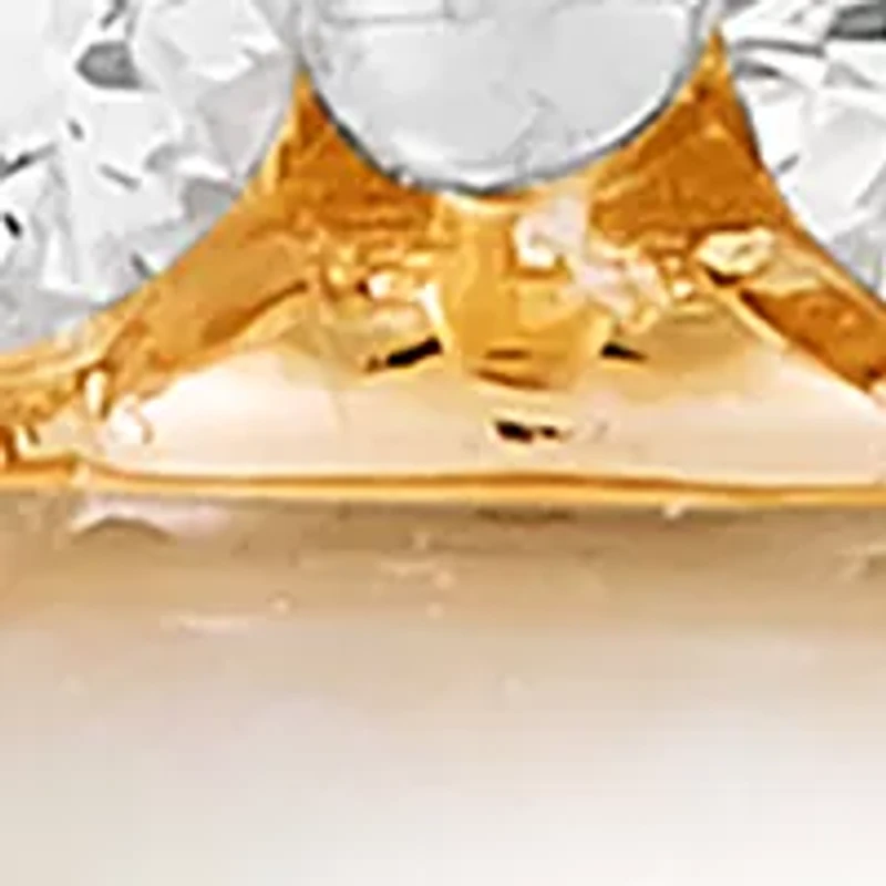 1/4 ct. t.w. Lab Grown Diamond and 6.5-7 Millimeter Round Pearl Earrings in 10K Yellow Gold