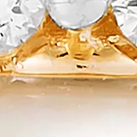  1/4 ct. t.w. Lab Grown Diamond and 6.5-7 Millimeter Round Pearl Earrings in 10K Yellow Gold