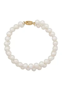 Pearl Double Strand Bracelet in 14K Yellow Gold