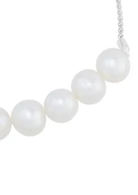 8-8.5 Millimeter White Pearl Bracelet in Sterling Silver