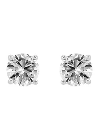 7-7.5 Millimeter Pearl, Lab Grown White Sapphire and Ball Stud Earring Set in Sterling Silver and 3K White Gold 