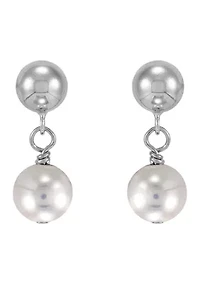 Pearl Necklace and Bracelet and Earrings Set in Sterling Silver