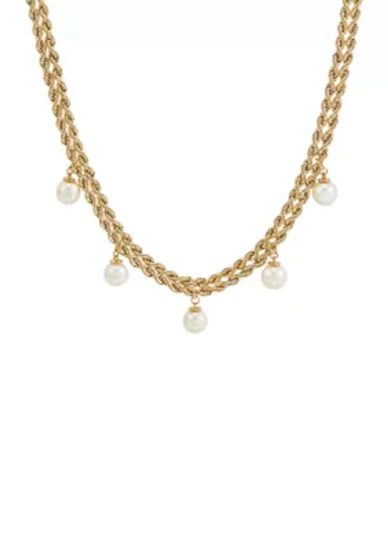Pearl Necklace in 10K Yellow Gold