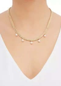 Pearl Necklace in 10K Yellow Gold