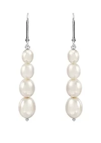 1 ct. t.w. Freshwater Pearl Earrings in Sterling Silver 