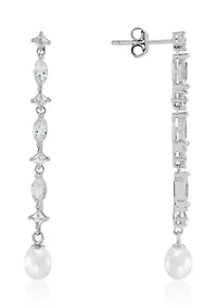 Lab Grown White Sapphire Earrings in Sterling Silver