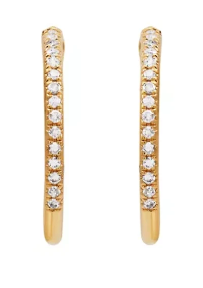 1/4 ct. t.w. Diamond Hoop Earrings 10k White Gold