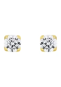 1/ ct. t.w. Lab Created Diamond Round Stud Earrings in 14K Yellow Gold