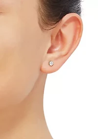 1/ ct. t.w. Lab Created Diamond Round Stud Earrings in 14K Yellow Gold