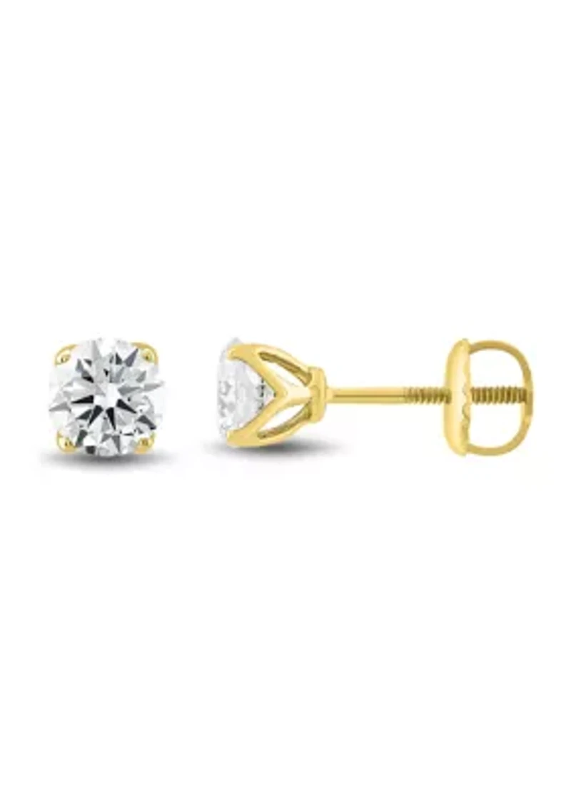 1 ct. t.w. Lab Created Diamond Round Stud Earrings in 14K Yellow Gold