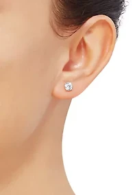 1 ct. t.w. Lab Created Diamond Round Stud Earrings in 14K Yellow Gold