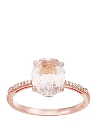 2.4 ct. t.w. Morganite and 1/10 ct. t.w. Diamond Ring in 10K Rose Gold
