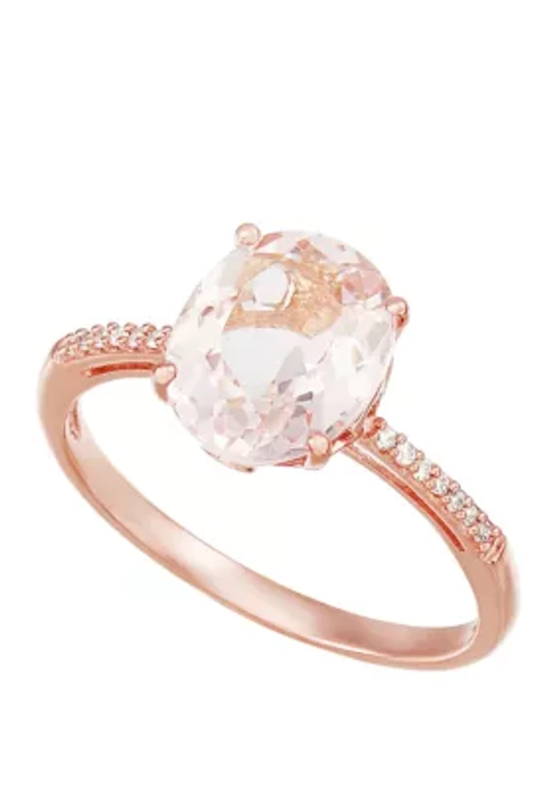 2.4 ct. t.w. Morganite and 1/10 ct. t.w. Diamond Ring in 10K Rose Gold