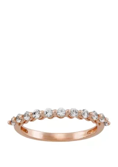 Created White Sapphire Ring in 10K Rose Gold