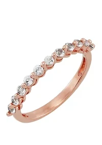 Created White Sapphire Ring in 10K Rose Gold