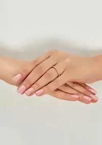 Created White Sapphire Ring in 10K Rose Gold