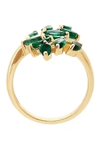 Emerald Bypass Ring in 10K Yellow Gold