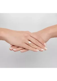 Opal and 1/5 ct. t.w. Diamond Ring in 10K Yellow Gold