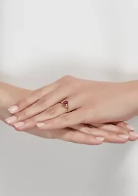 Ruby and Diamond Accent Ring in 10K Yellow Gold