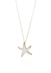 0.10 ct. t.w. Diamond Starfish Pendant in 10K Yellow Gold