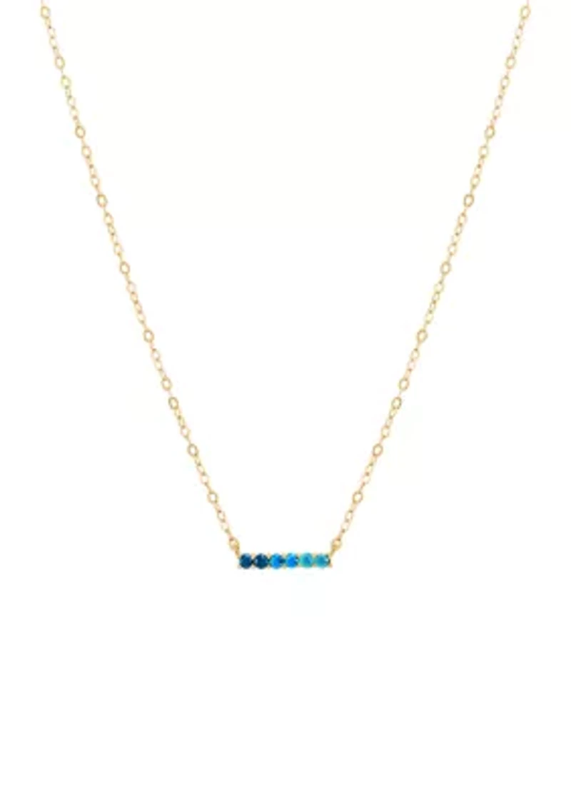 Swiss Blue Topaz Necklace in 10K Yellow Gold  