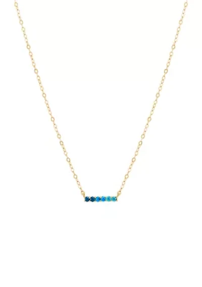 Swiss Blue Topaz Necklace in 10K Yellow Gold  