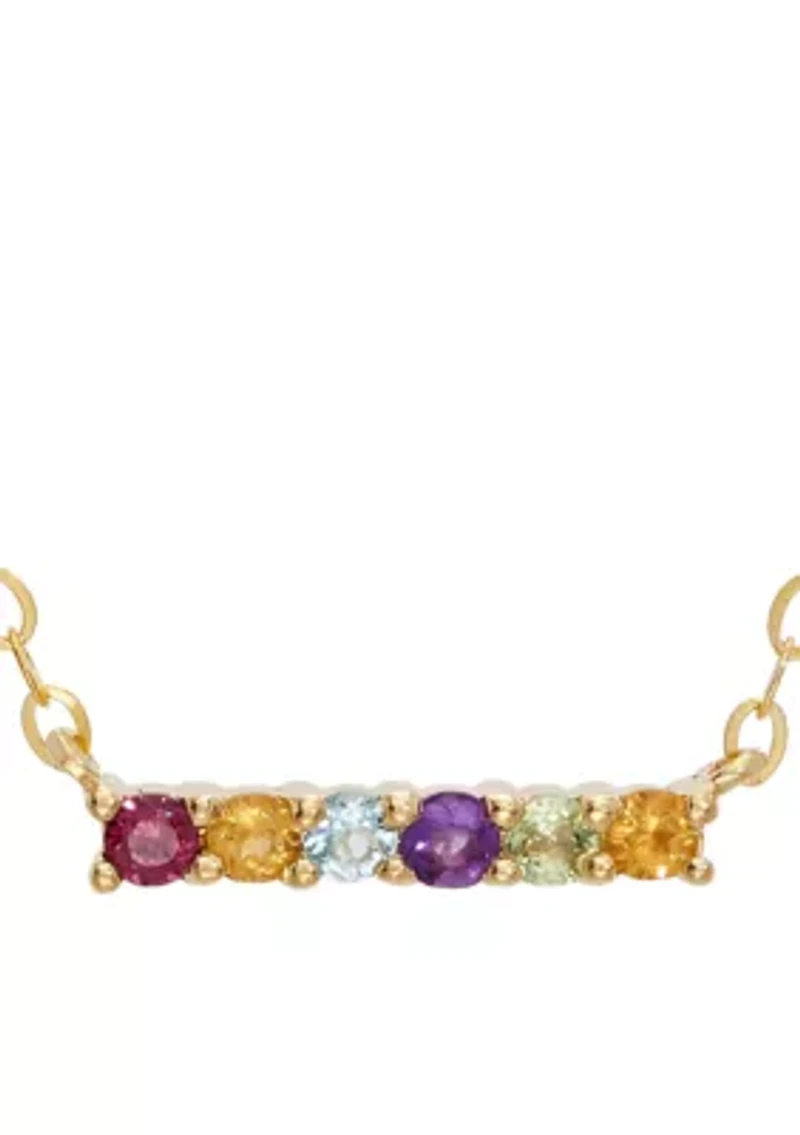 Multi Stone Necklace in 10k Yellow Gold