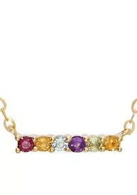 Multi Stone Necklace in 10k Yellow Gold