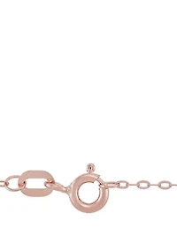 White Sapphire Love Pendant Necklace in 10K Rose Gold
