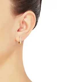1/3 ct. t.w. Diamond Hoop Earrings in 10k Yellow Gold
